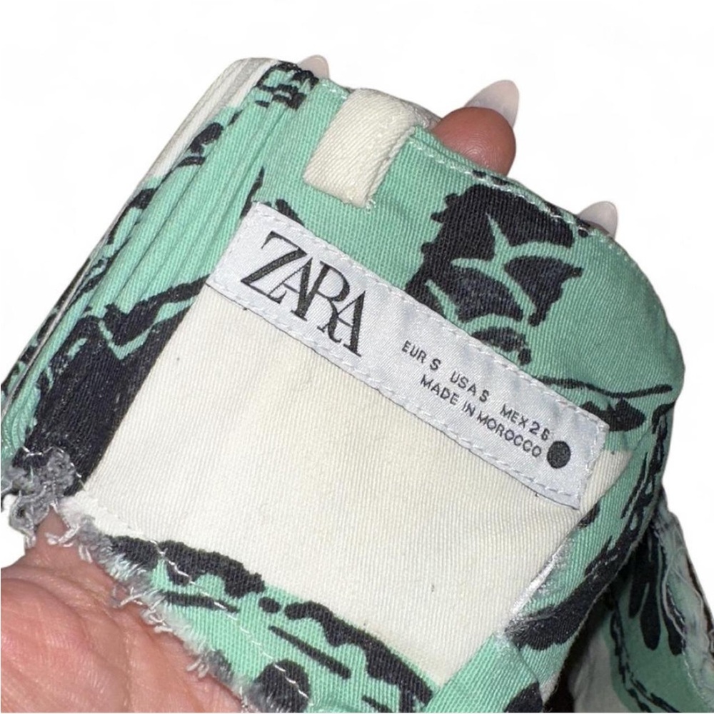 Zara Mint & White Graphic Bralette - Picture 3 of 3